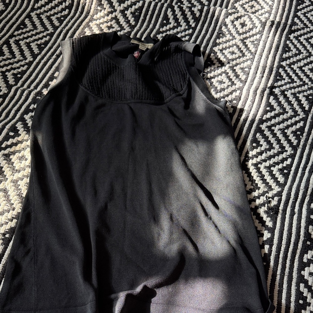 Burberry Black Sleeveless Knit Yoke Top